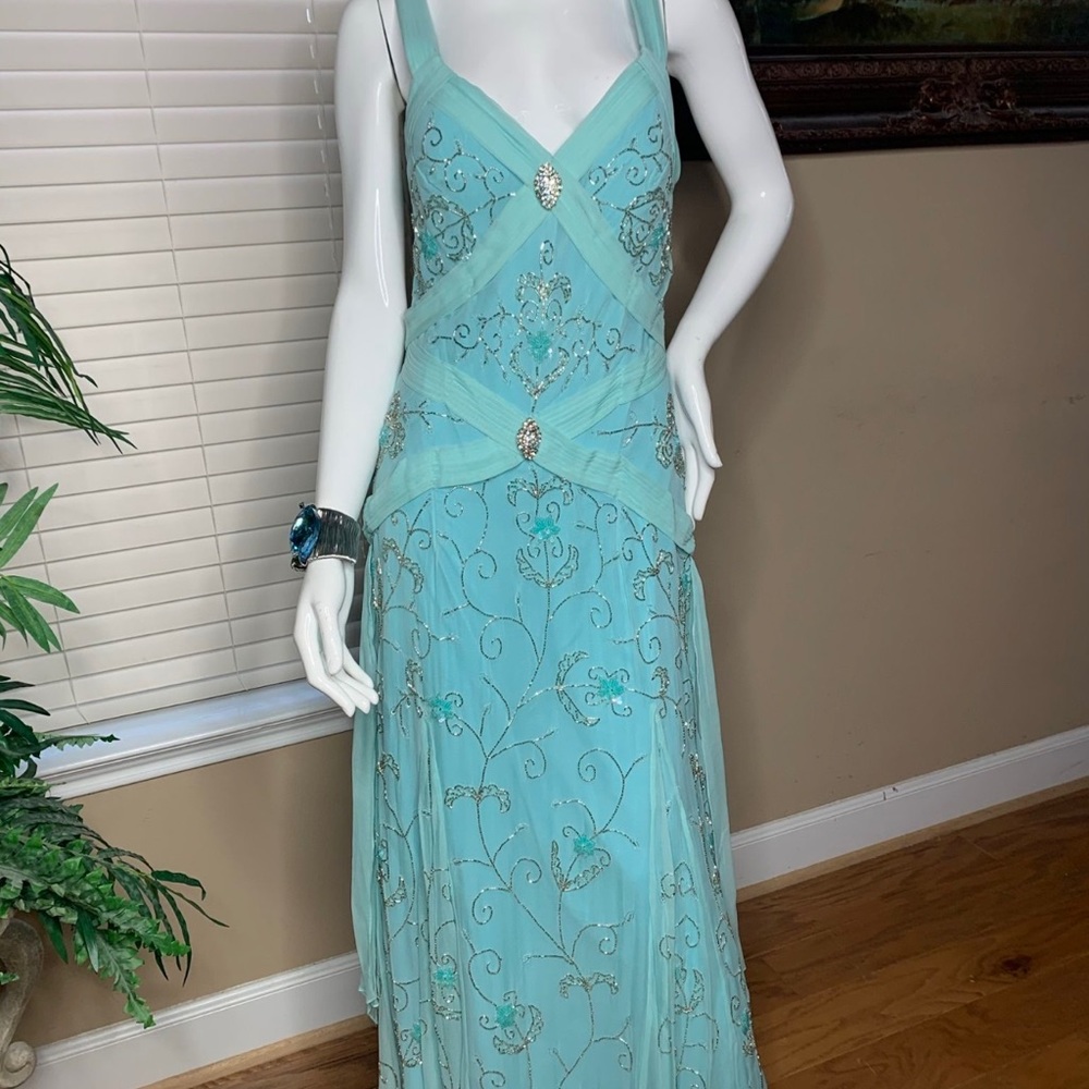 Aqua blue Cocktail Dress New Size Petite Large
